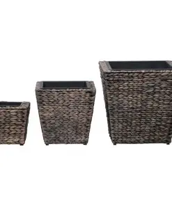 vidaXL Garden Planters 3 pcs Water Hyacinth Brown