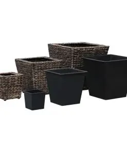 vidaXL Garden Planters 3 pcs Water Hyacinth Brown