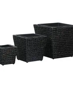 vidaXL Garden Planters 3 pcs Water Hyacinth Black