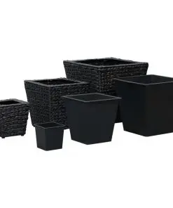 vidaXL Garden Planters 3 pcs Water Hyacinth Black
