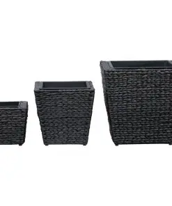 vidaXL Garden Planters 3 pcs Water Hyacinth Black