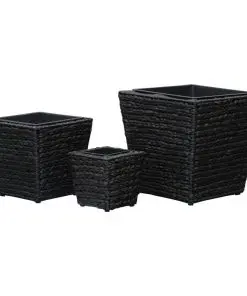 vidaXL Garden Planters 3 pcs Water Hyacinth Black