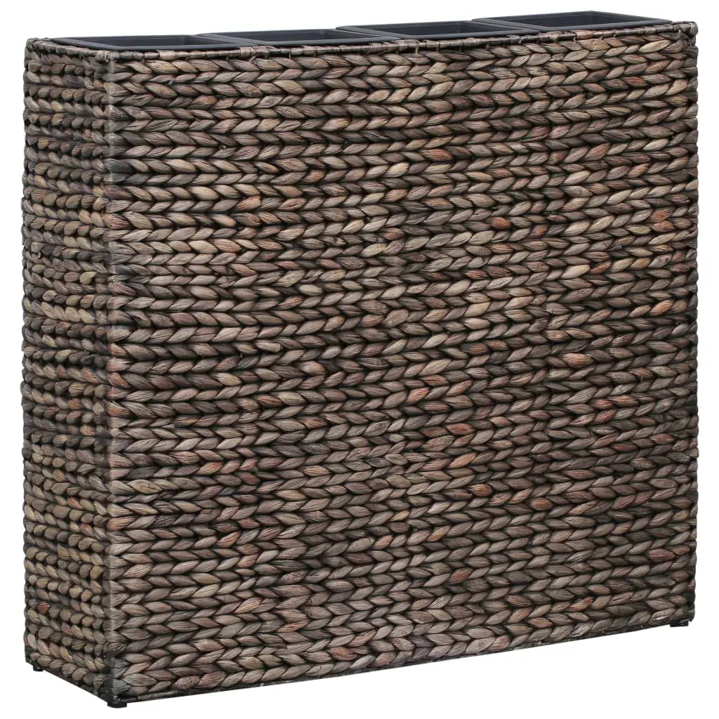 vidaXL Garden Planter with 4 Pots Water Hyacinth Brown
