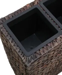 vidaXL Garden Planter with 4 Pots Water Hyacinth Brown