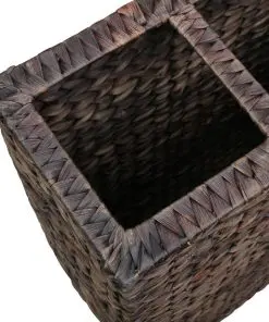 vidaXL Garden Planter with 4 Pots Water Hyacinth Brown