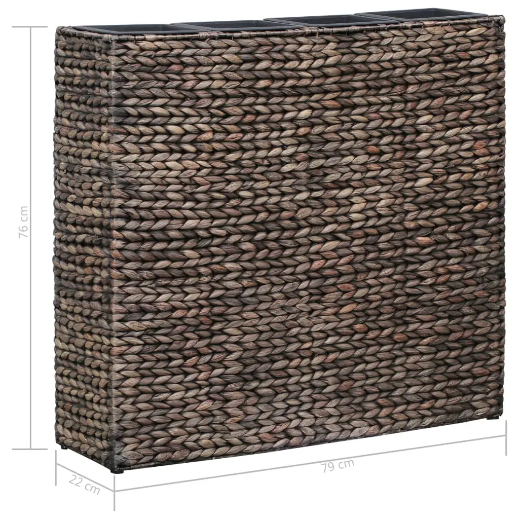 vidaXL Garden Planter with 4 Pots Water Hyacinth Brown
