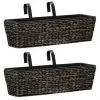 vidaXL Garden Planters 2 pcs Water Hyacinth Brown