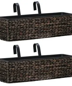 vidaXL Garden Planters 2 pcs Water Hyacinth Brown