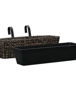 vidaXL Garden Planters 2 pcs Water Hyacinth Brown