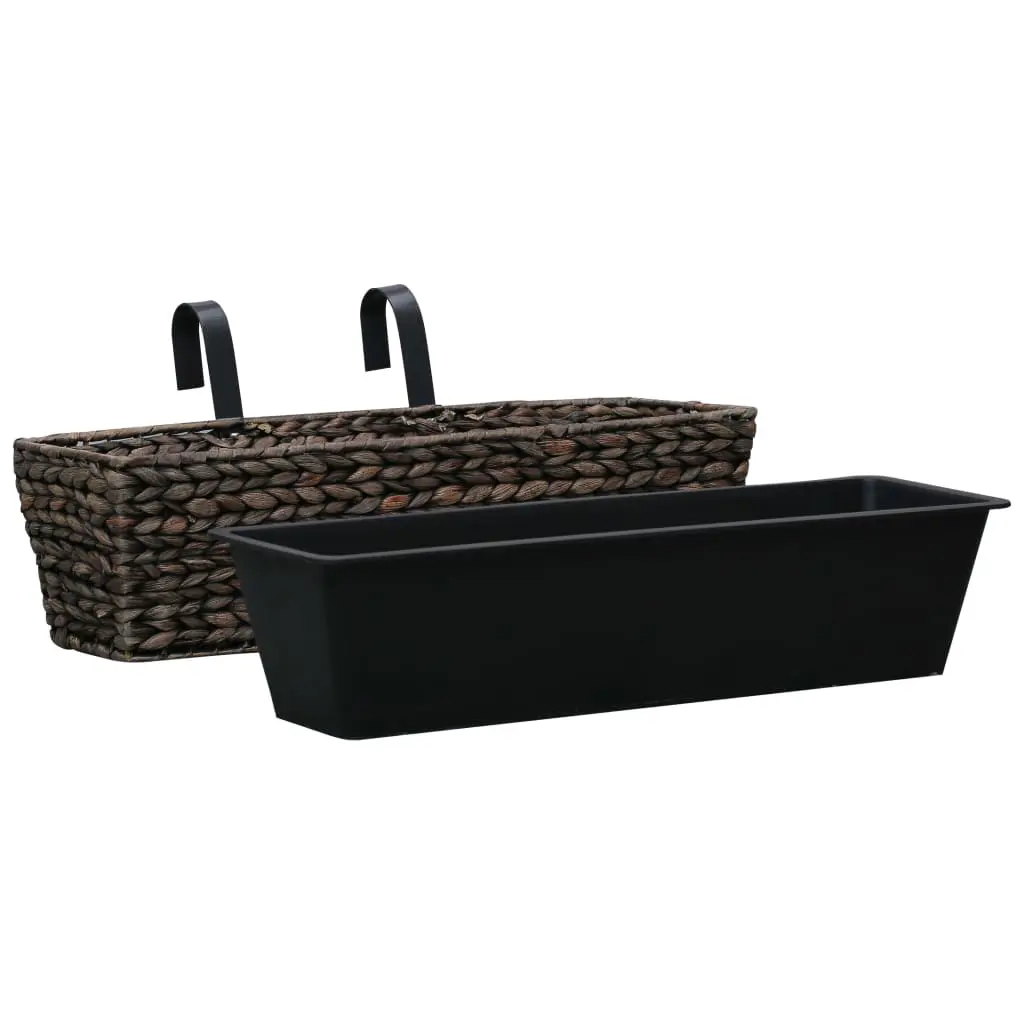 vidaXL Garden Planters 2 pcs Water Hyacinth Brown