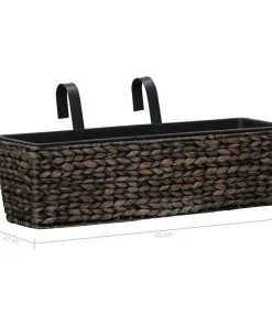 vidaXL Garden Planters 2 pcs Water Hyacinth Brown