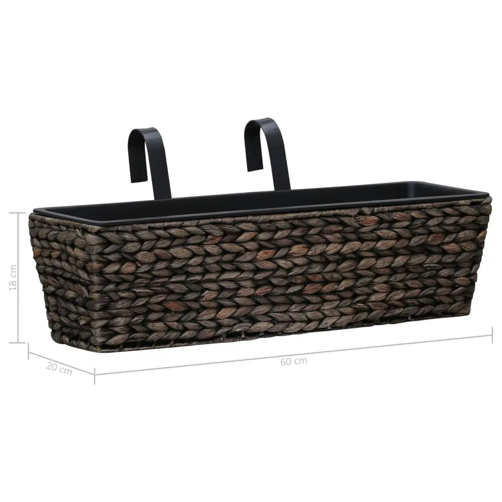vidaXL Garden Planters 2 pcs Water Hyacinth Brown