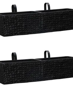 vidaXL Garden Planters 2 pcs Water Hyacinth Black
