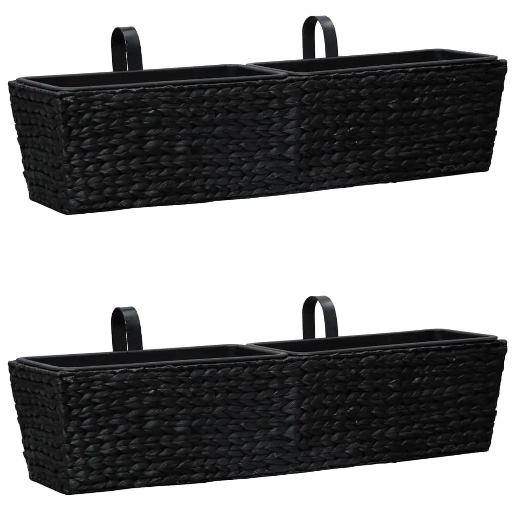 vidaXL Garden Planters 2 pcs Water Hyacinth Black