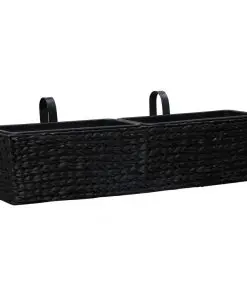 vidaXL Garden Planters 2 pcs Water Hyacinth Black