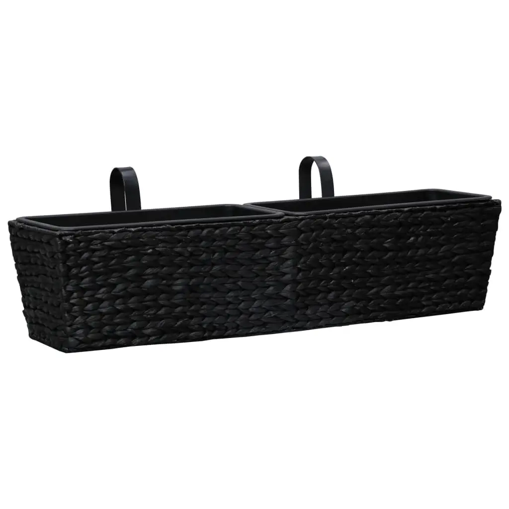 vidaXL Garden Planters 2 pcs Water Hyacinth Black