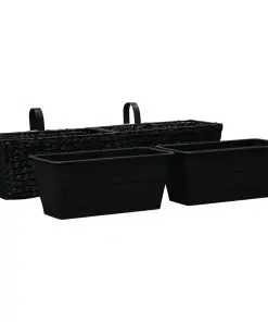 vidaXL Garden Planters 2 pcs Water Hyacinth Black