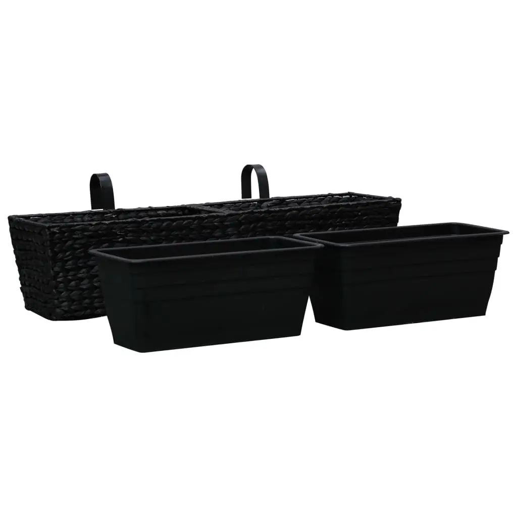 vidaXL Garden Planters 2 pcs Water Hyacinth Black