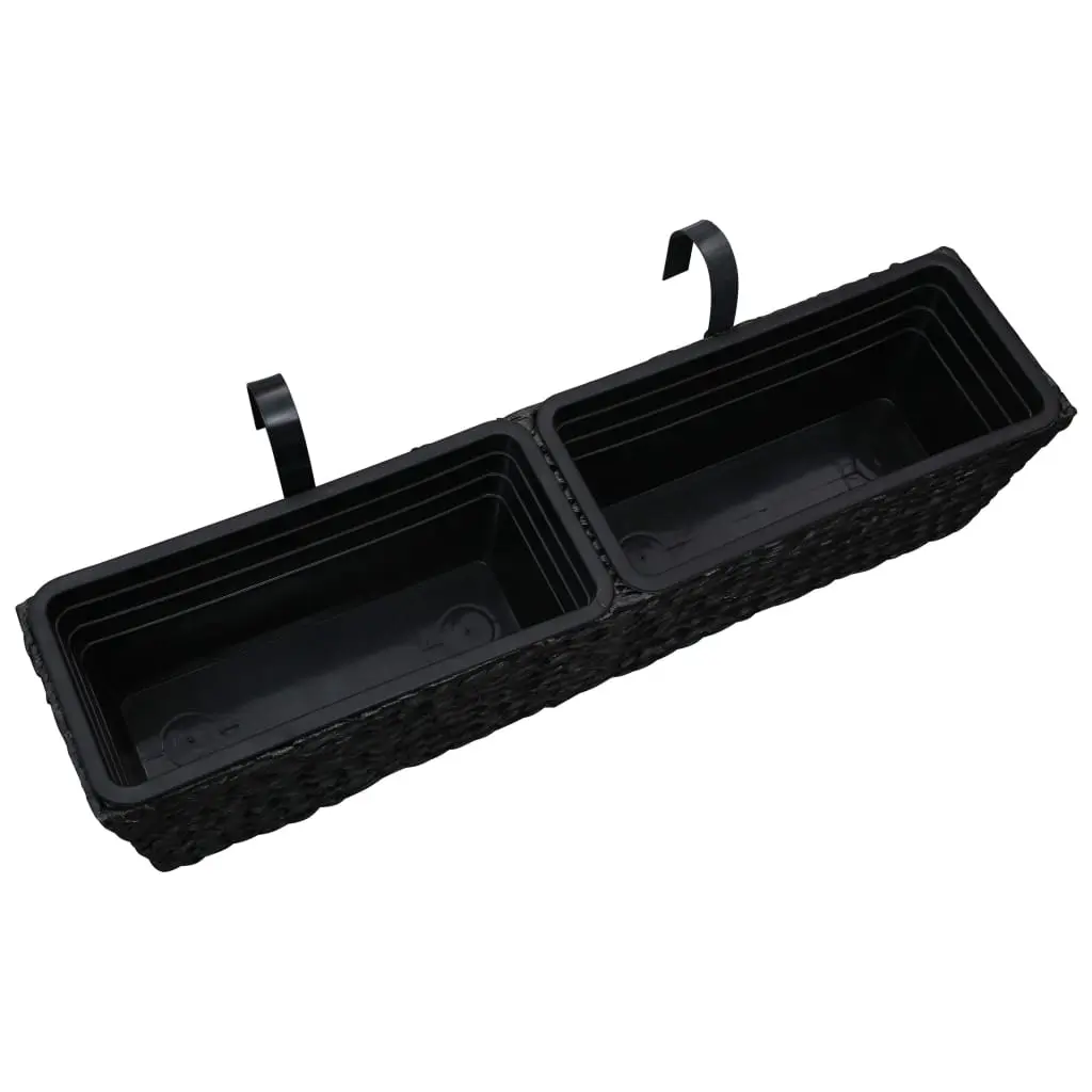vidaXL Garden Planters 2 pcs Water Hyacinth Black