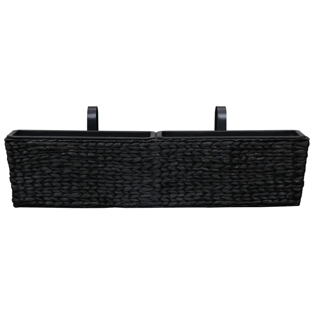 vidaXL Garden Planters 2 pcs Water Hyacinth Black