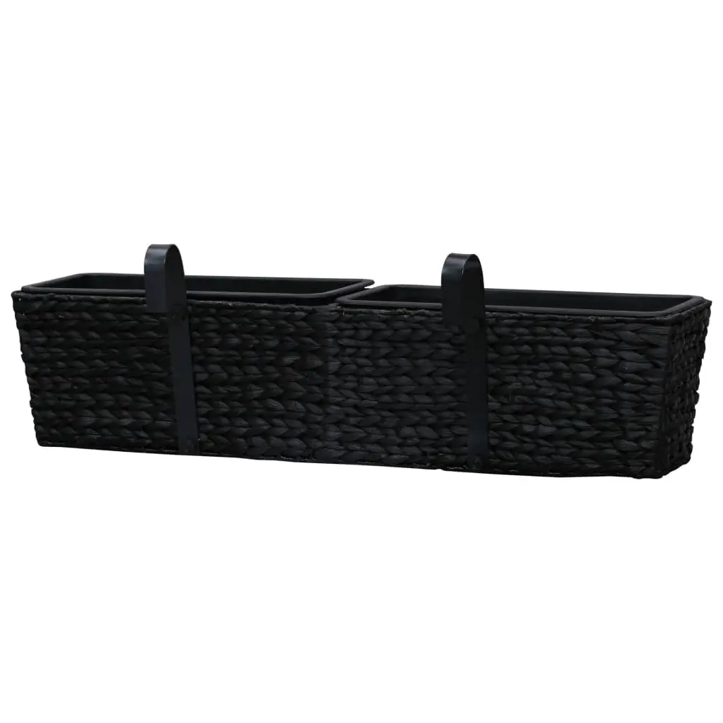 vidaXL Garden Planters 2 pcs Water Hyacinth Black