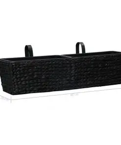 vidaXL Garden Planters 2 pcs Water Hyacinth Black