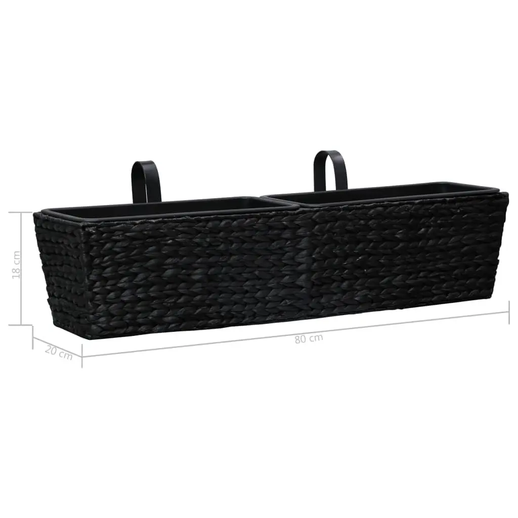 vidaXL Garden Planters 2 pcs Water Hyacinth Black