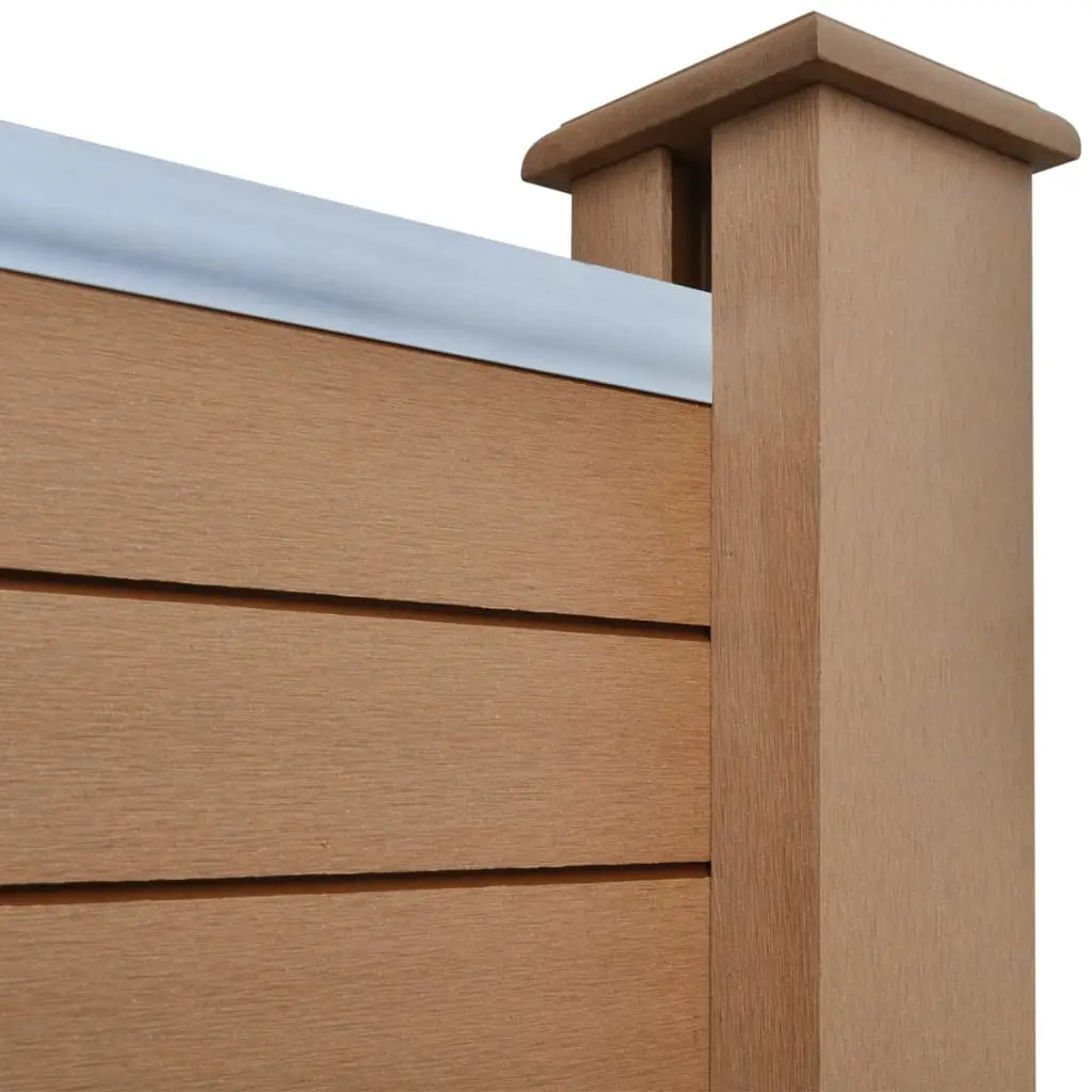 vidaXL WPC Fence Set 4 Square 705x187cm Brown