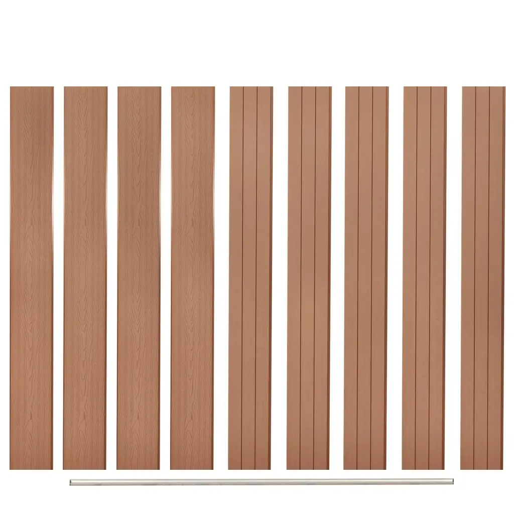vidaXL WPC Fence Set 4 Square 705x187cm Brown