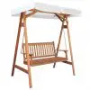 vidaXL Garden Swing Bench with Canopy Eucalyptus Acacia Wood