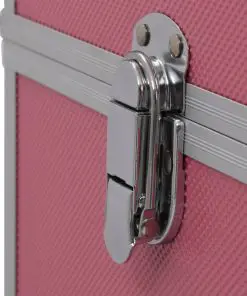 vidaXL Make-up Case 37x24x40 cm Pink Aluminium