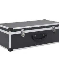 vidaXL CD Case for 80 CDs Aluminium ABS Black