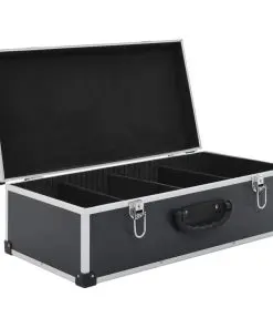 vidaXL CD Case for 80 CDs Aluminium ABS Black