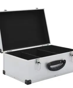 vidaXL CD Case for 60 CDs Aluminium ABS Silver