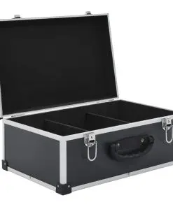 vidaXL CD Case for 60 CDs Aluminium ABS Black