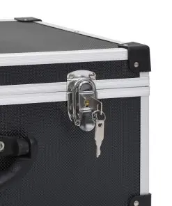 vidaXL CD Case for 60 CDs Aluminium ABS Black