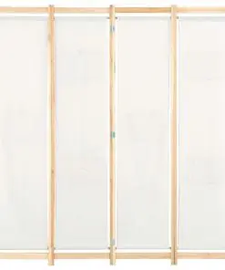 vidaXL 4-Panel Room Divider Cream 160x170x4 cm Fabric