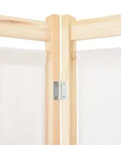 vidaXL 4-Panel Room Divider Cream 160x170x4 cm Fabric