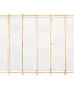 vidaXL 6-Panel Room Divider Cream 240x170x4 cm Fabric