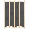 vidaXL 4-Panel Room Divider Grey 160x170x4 cm Fabric vidaXL 4-Panel Room Divider Grey 160x170x4 cm Fabric