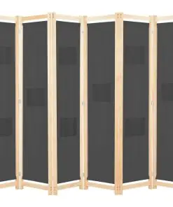 vidaXL 6-Panel Room Divider Grey 240x170x4 cm Fabric