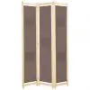 vidaXL 3-Panel Room Divider Brown 120x170x4 cm Fabric vidaXL 3-Panel Room Divider Brown 120x170x4 cm Fabric