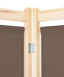 vidaXL 3-Panel Room Divider Brown 120x170x4 cm Fabric
