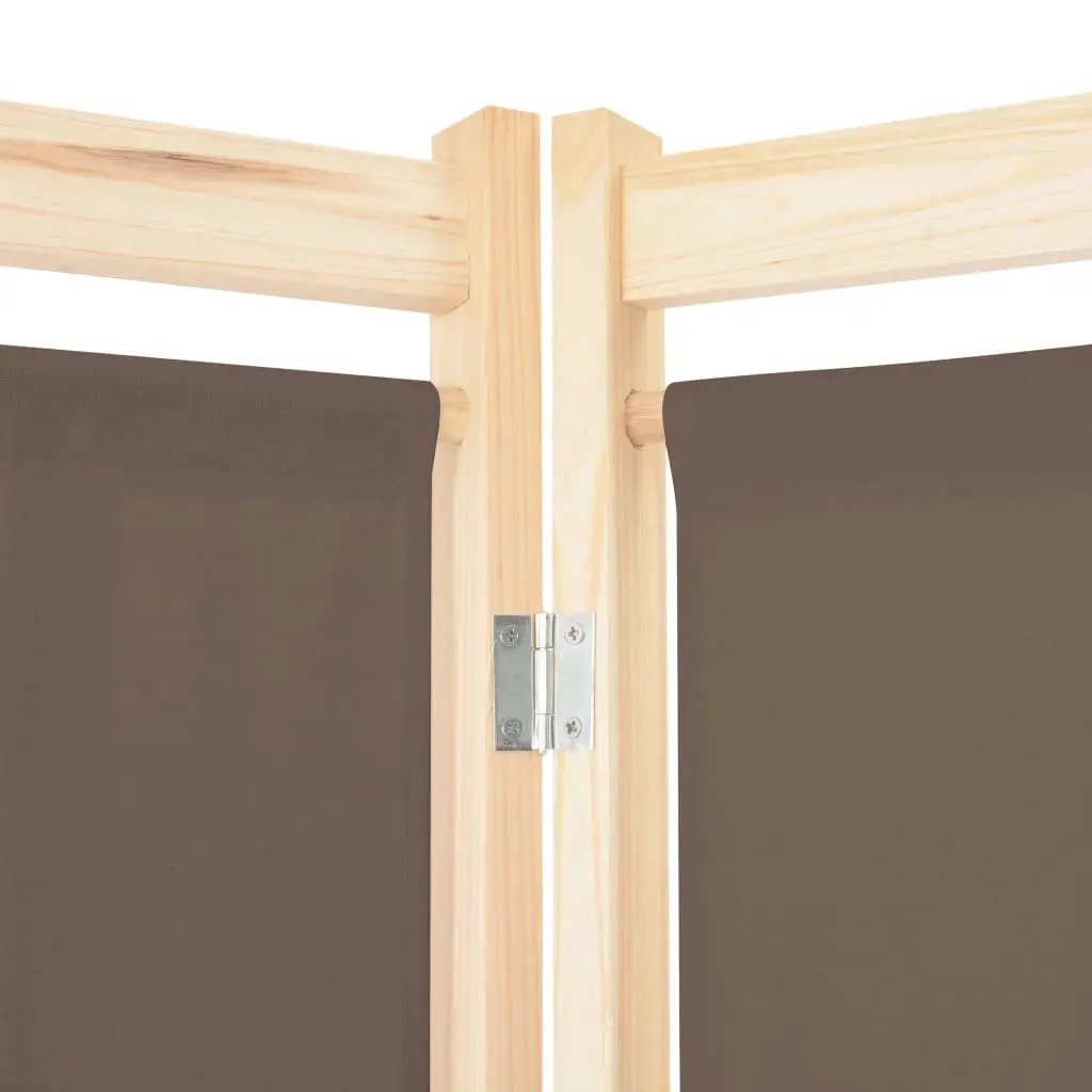 vidaXL 3-Panel Room Divider Brown 120x170x4 cm Fabric