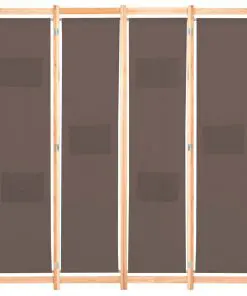 vidaXL 4-Panel Room Divider Brown 160x170x4 cm Fabric