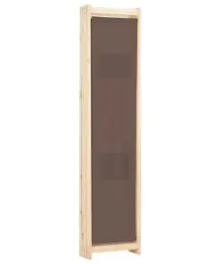 vidaXL 4-Panel Room Divider Brown 160x170x4 cm Fabric
