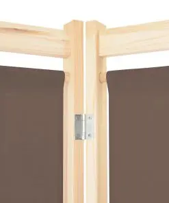 vidaXL 4-Panel Room Divider Brown 160x170x4 cm Fabric
