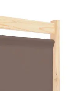 vidaXL 5-Panel Room Divider Brown 200x170x4 cm Fabric