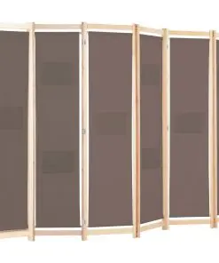 vidaXL 6-Panel Room Divider Brown 240x170x4 cm Fabric