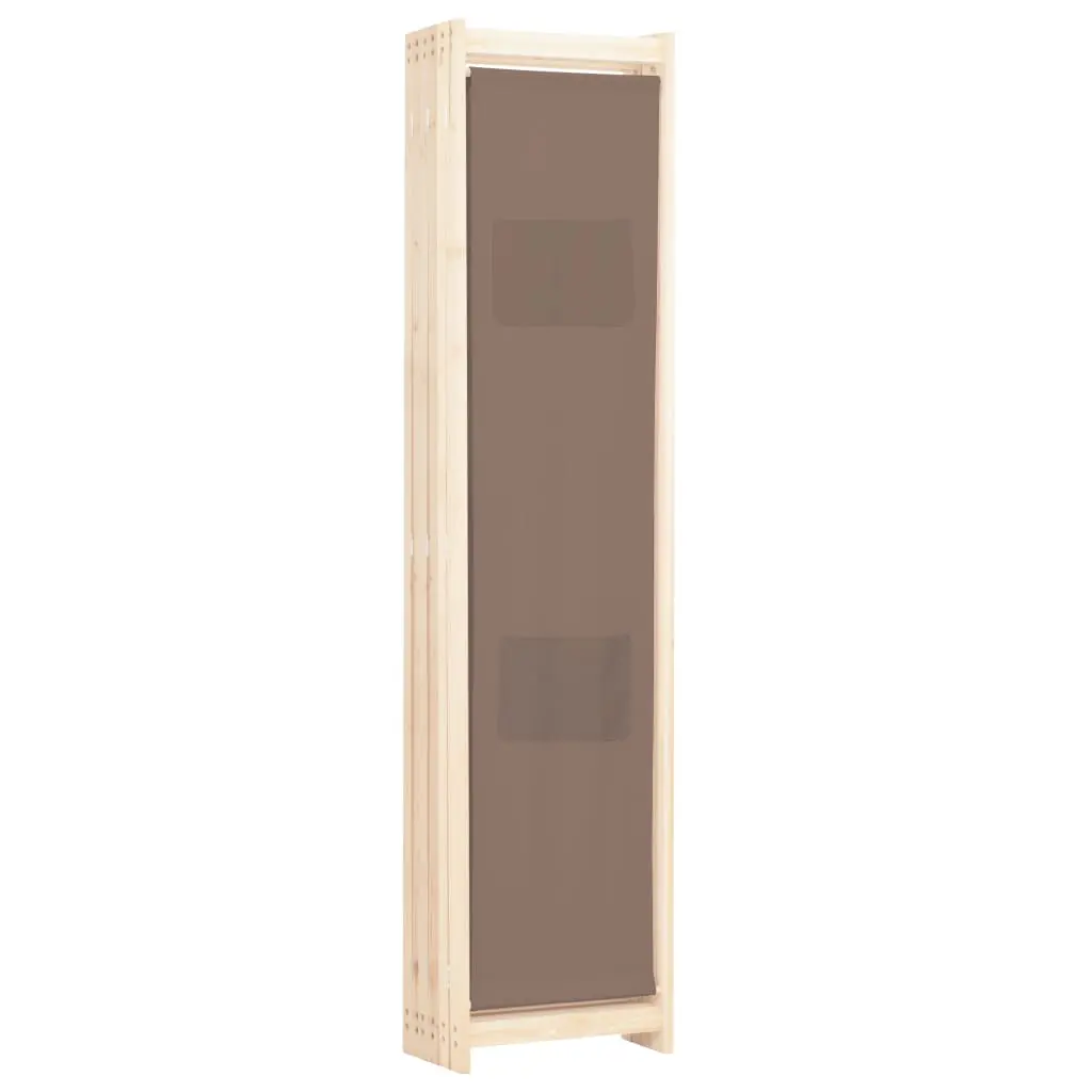 vidaXL 6-Panel Room Divider Brown 240x170x4 cm Fabric
